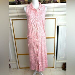 Annie Lewin button down full length nightie in heavier cotton w/pockets